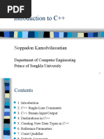 Introduction To C++: Noppadon Kamolvilassatian