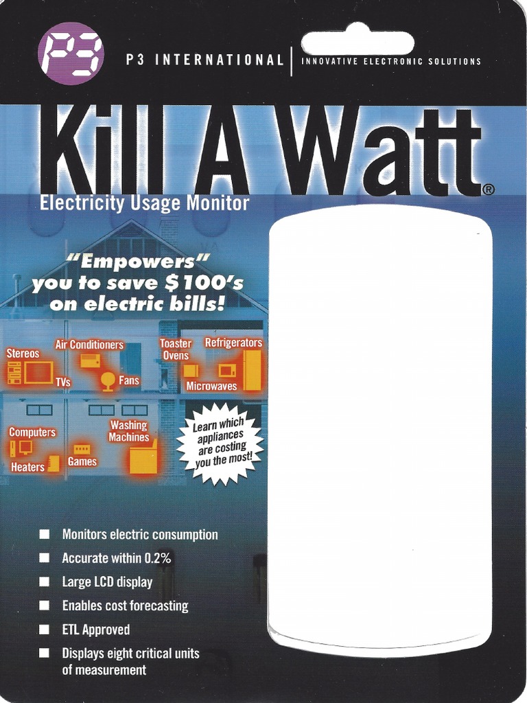 P4400 Kill-a-Watt Meter Packaging and Manual | PDF | Kilowatt Hour ...