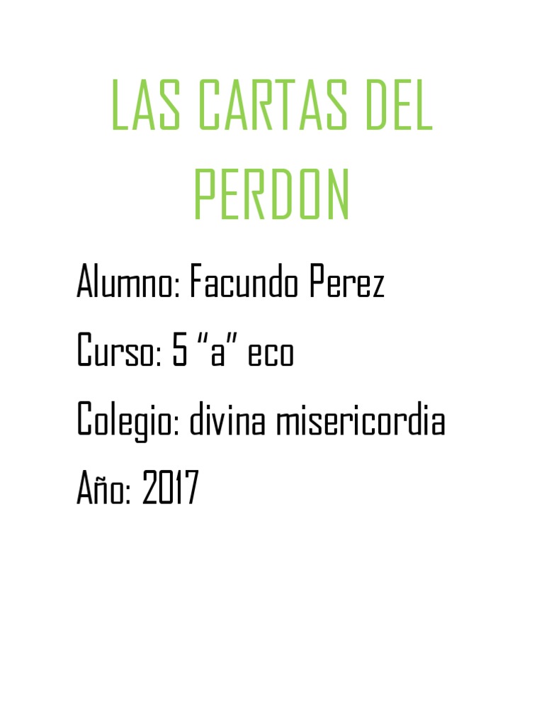Las Cartas Del Perdon Perdón Buenos Aires