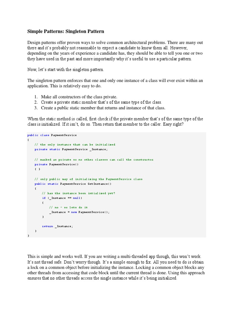 Simple Patterns | PDF | Constructor (Object Oriented Programming ...
