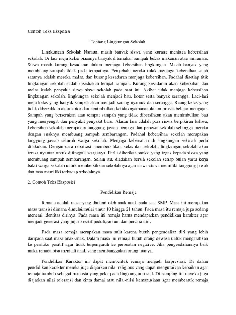 Contoh Teks Eksposisi Sekolah dan Kesehatan | PDF | Kesehatan Holistik