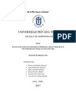 Proyecto de Inversión para Sistematizar La Ratificación y Pago de Matricula de La Universidad Privada Telesup en La Sede 28 de Julio