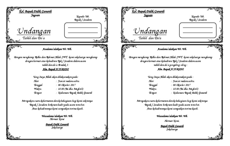 112403902 Undangan Tahlil 1 Lembar Isi 2docx