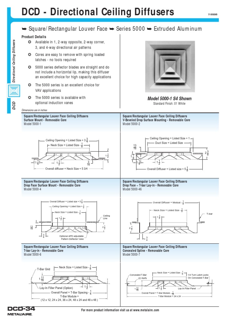 Directional Ceiling Diffusers Overview | PDF | Duct (Flow) | Building ...