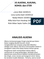 Analisis Alkena, Alkuna, Alkohol Dan Eter