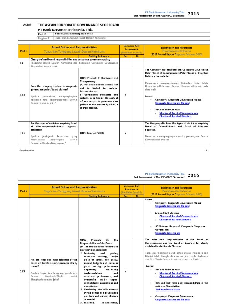Part E Responsibilities Of The Board Pdf Corporate Governance