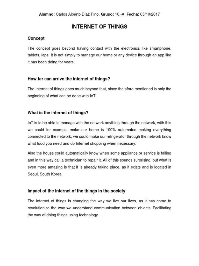 Internet of The Things | PDF | Social Science | Computers