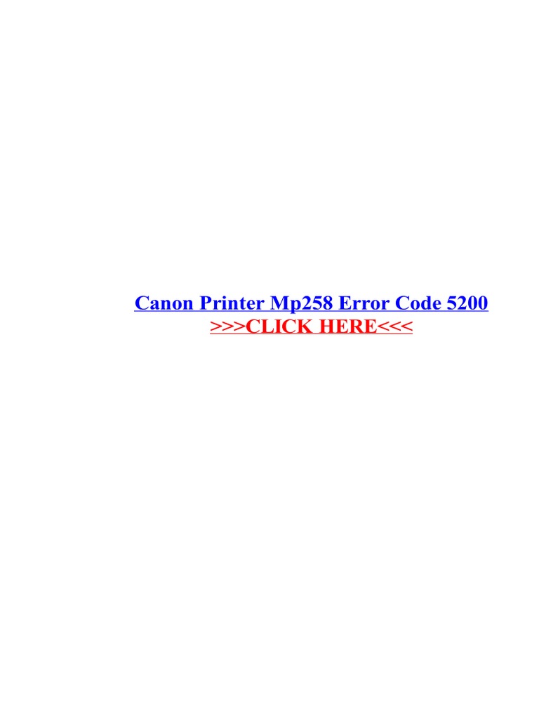 Canon Printer Mp258 Error Code 5200 PDF Printer Printing
