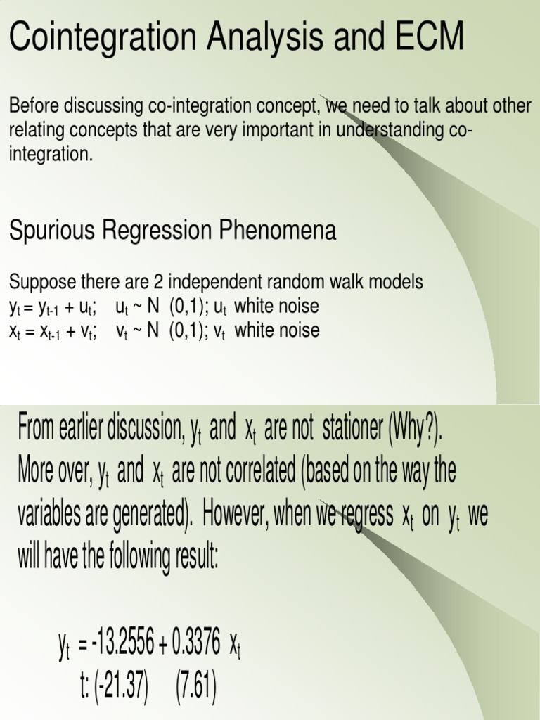 Cointegration Analysis and ECM: Spurious Regression Phenomena | PDF