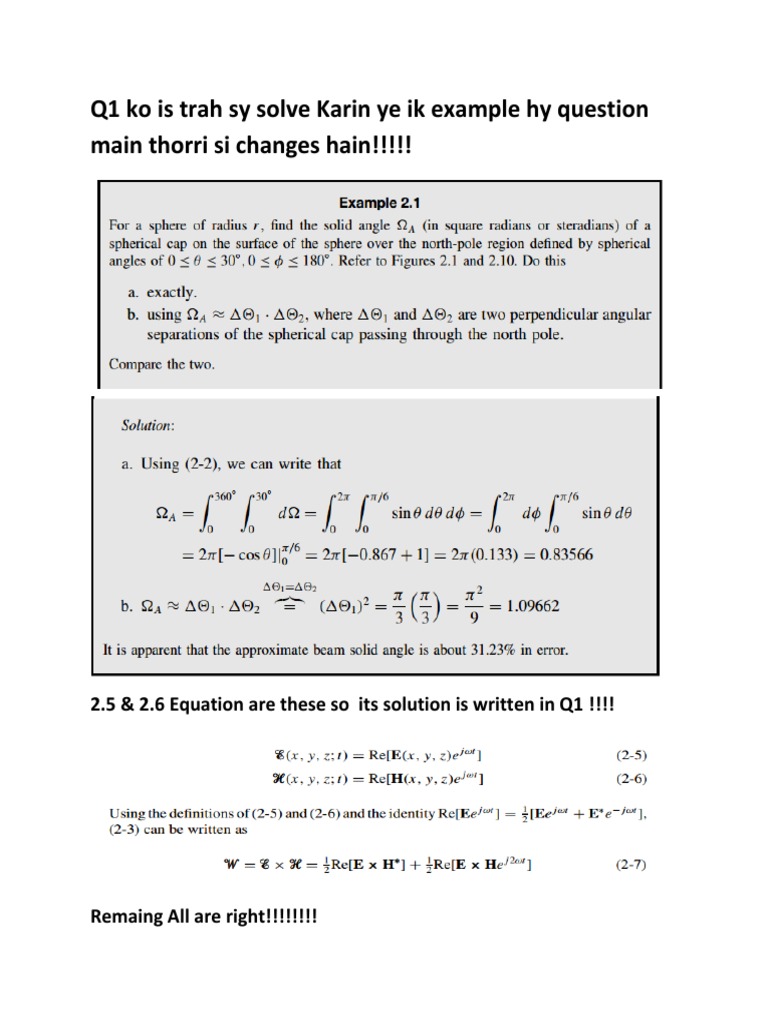 Q1 Equation Solution Example | PDF