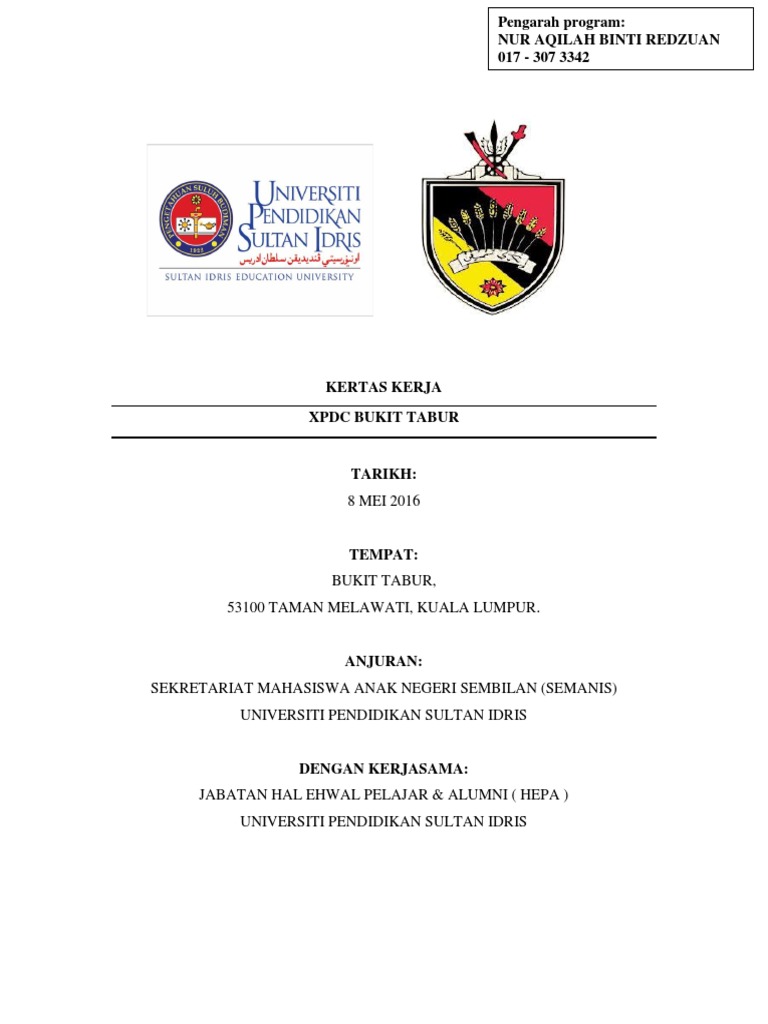 Paperwork XPDC Bukit Tabur  PDF