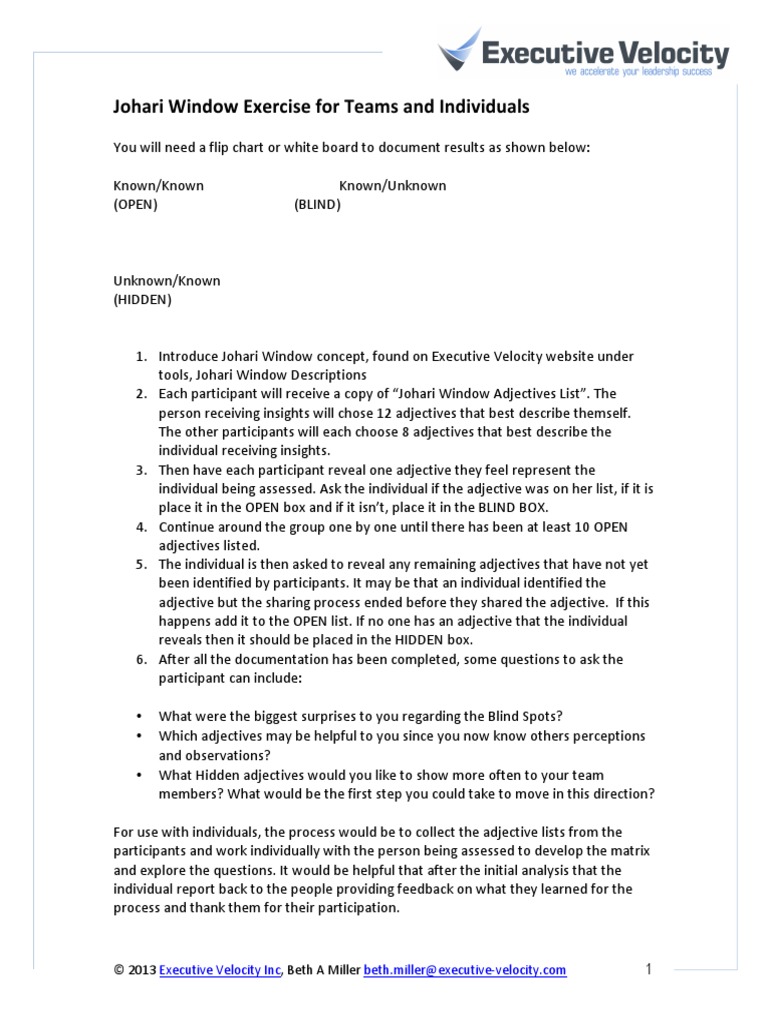 Johari window feedback image