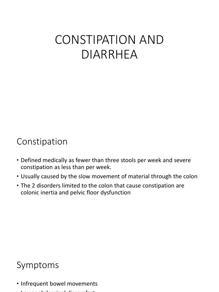 CONSTIPATION AND DIARRHEA.pptx Diarrhea Constipation