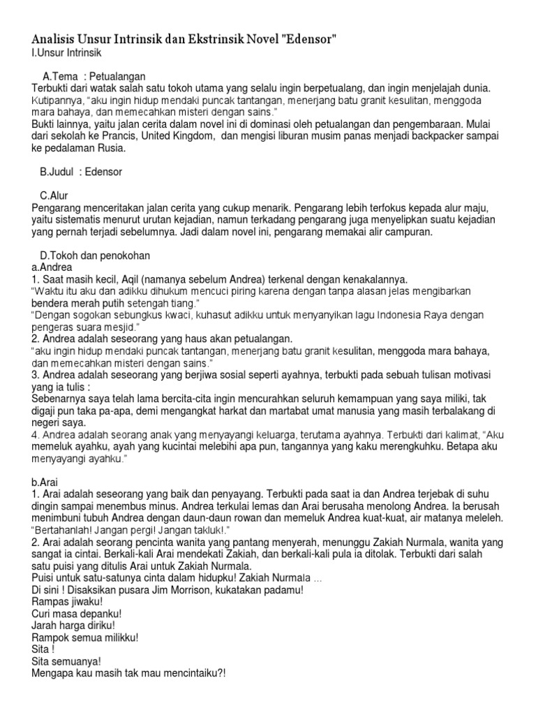 Contoh Makalah Analisis Unsur Intrinsik Dan Ekstrinsik Novel Contoh Surat Format Surat 2020