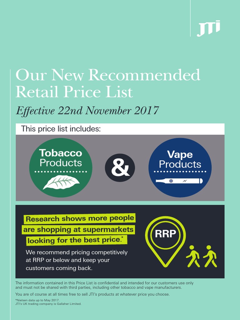 tobacco list uk JTI Tobacco Products Price List 2017 | PDF | Tobacco