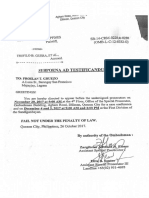 Subpoena Ad Testificandum (Froilan T. Gruezo)