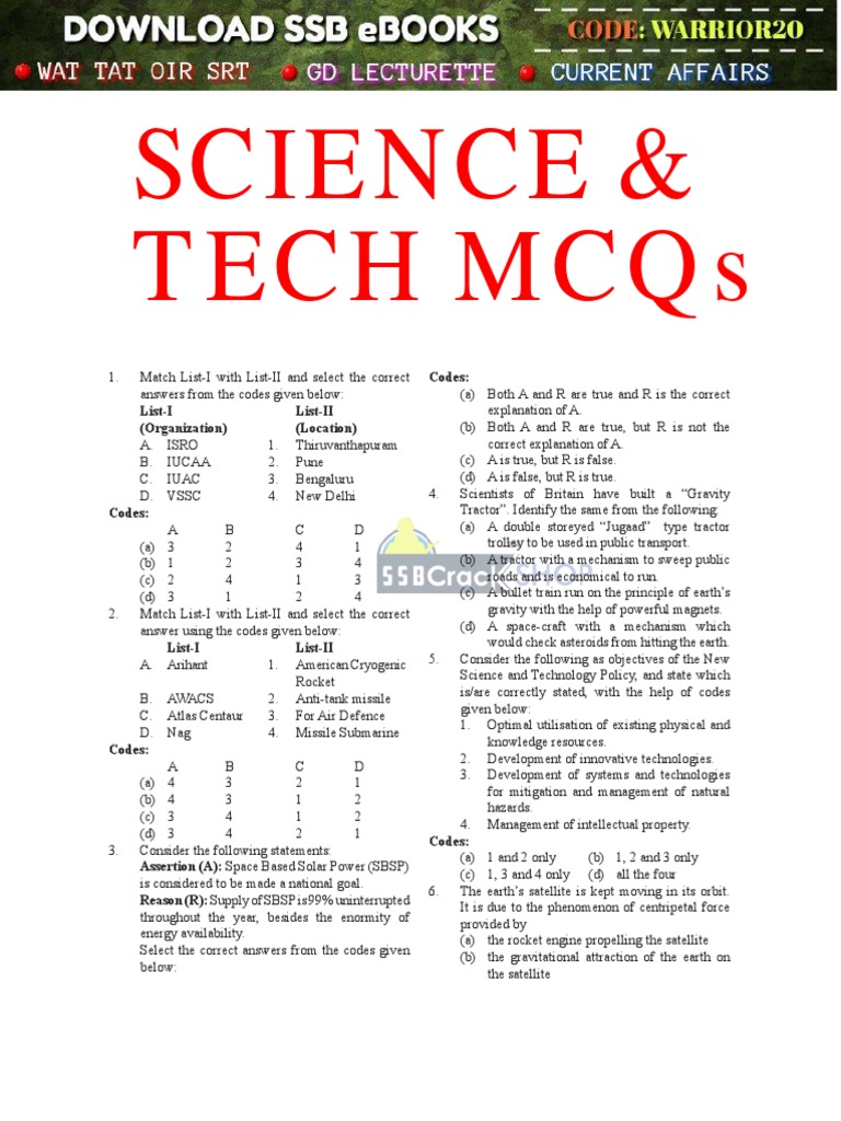 Science and Technology MCQs Guide | PDF | Planets | Random Access Memory