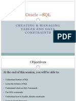 Creating and Managing Tables & Data Constraints