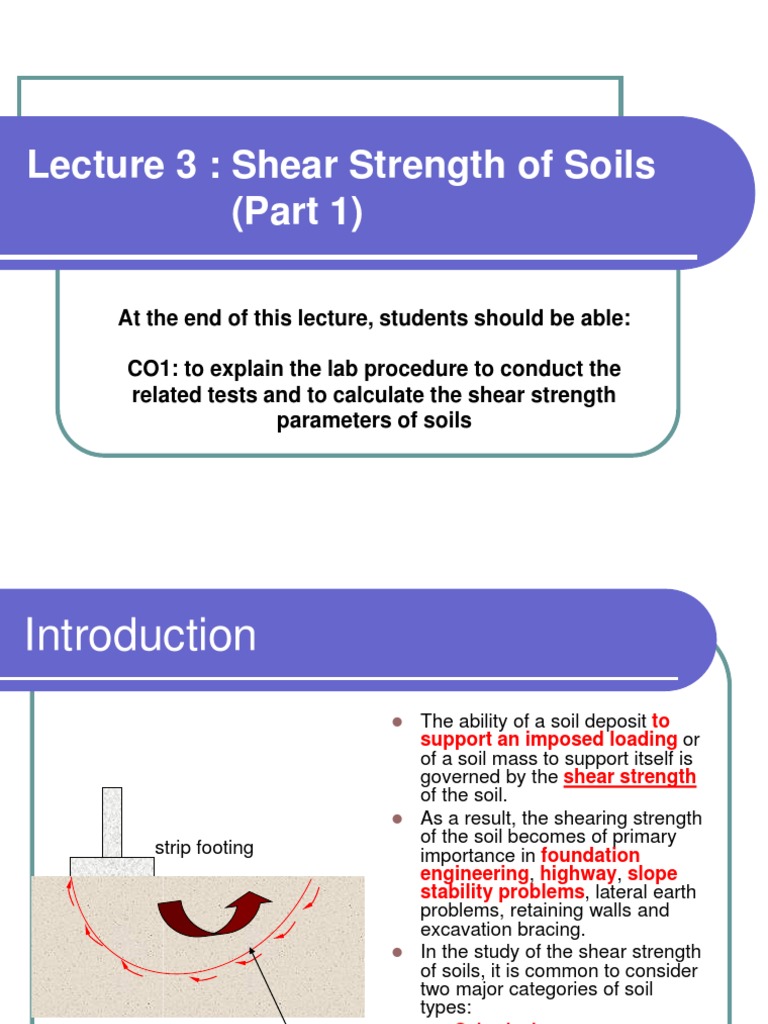 Lecture 3 Shear Strength of Soil Part 1 | PDF | Strength Of Materials ...