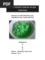 Download LAPORAN BIOTEKNOLOGI PEMBUATAN TAPE KETAN by Roby Alkhafit SN365286059 doc pdf