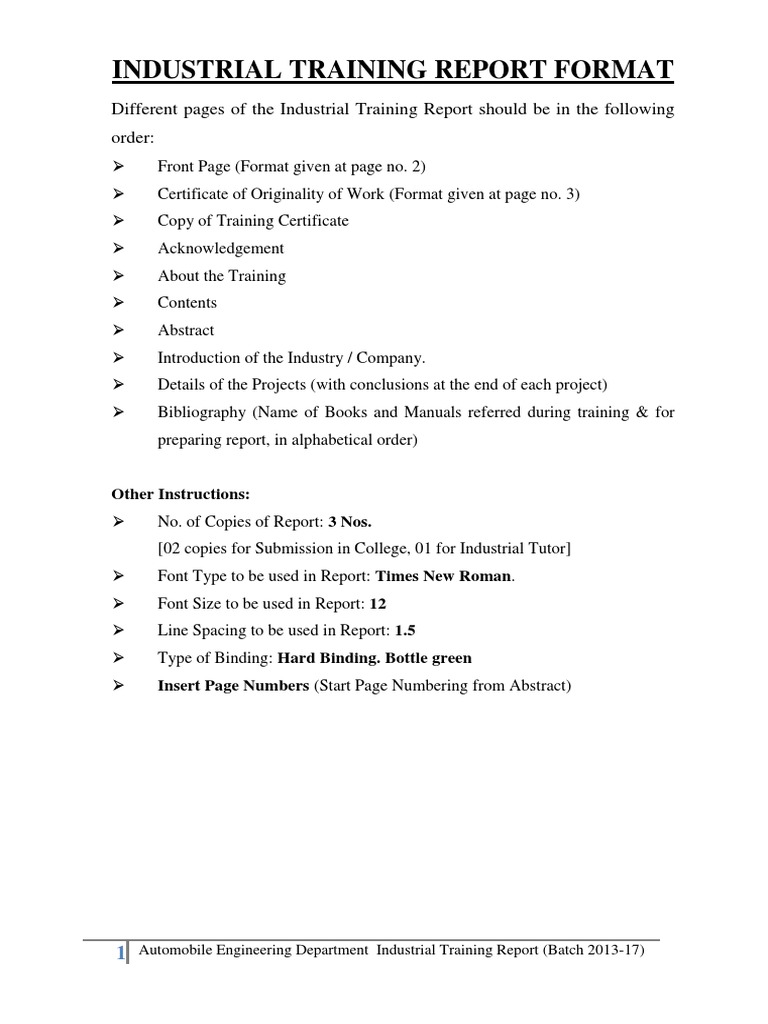 Training Report Format | Download Free PDF | Thesis | Doctor Of Philosophy