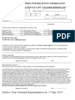 WC Single 2017 - Entry Form