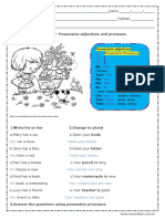 Possessive Adjectives Respostas 7º Ano