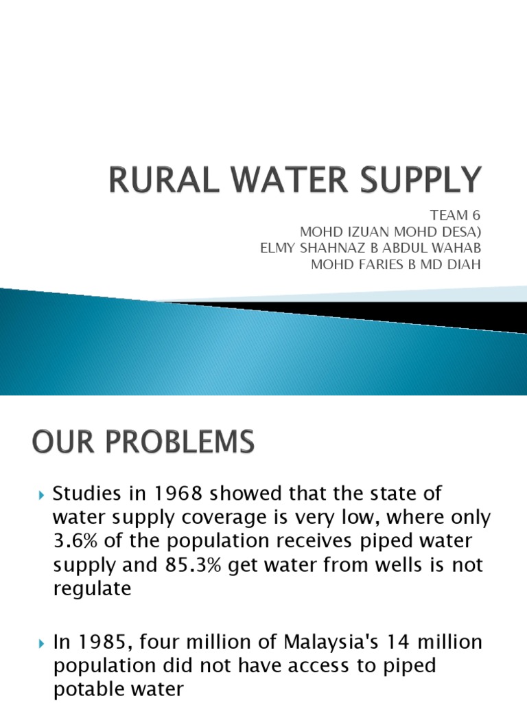 Rural Water Supply PDF Water Supply Sanitation