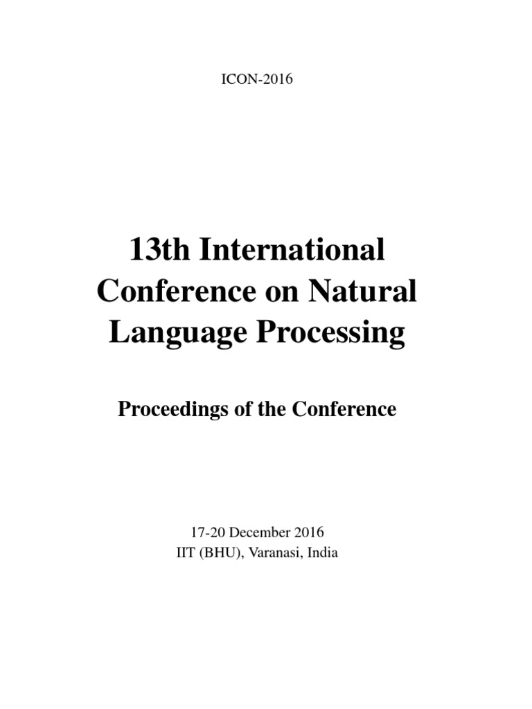 Conferencia Sobre Procesamiento Natural Del Lenguaje | PDF | Linguistics |  Cognitive Science