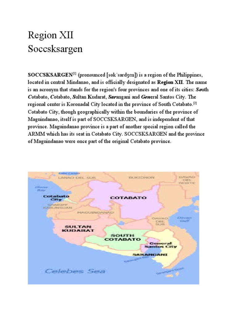 Region XII Soccsksargen | PDF