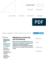 Maintenance Planning and Scheduling - Life Cycle Engineering