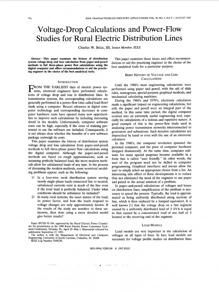 Voltage Drop in Rural Electric Lines | PDF | Electrical Impedance ...