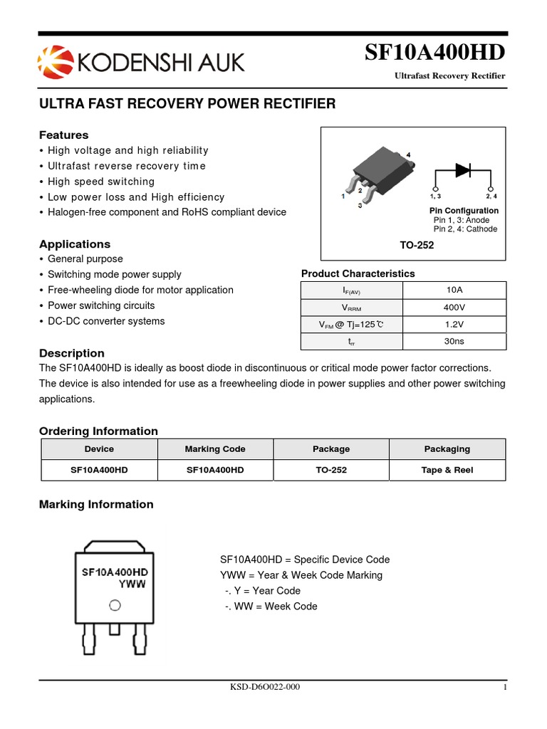 Datasheet | PDF | Diode | Rectifier