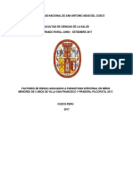 Factores de Riesgo Asociados A Parasitosis Intestinal en Niños Menores de 5 Años de Villa San Francisco y Pradera, Pilcopata, 2017 PDF