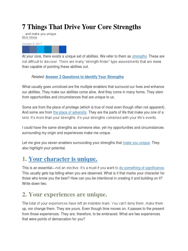 7 Things That Drive Your Core Strengths | PDF | Interpersonal ...