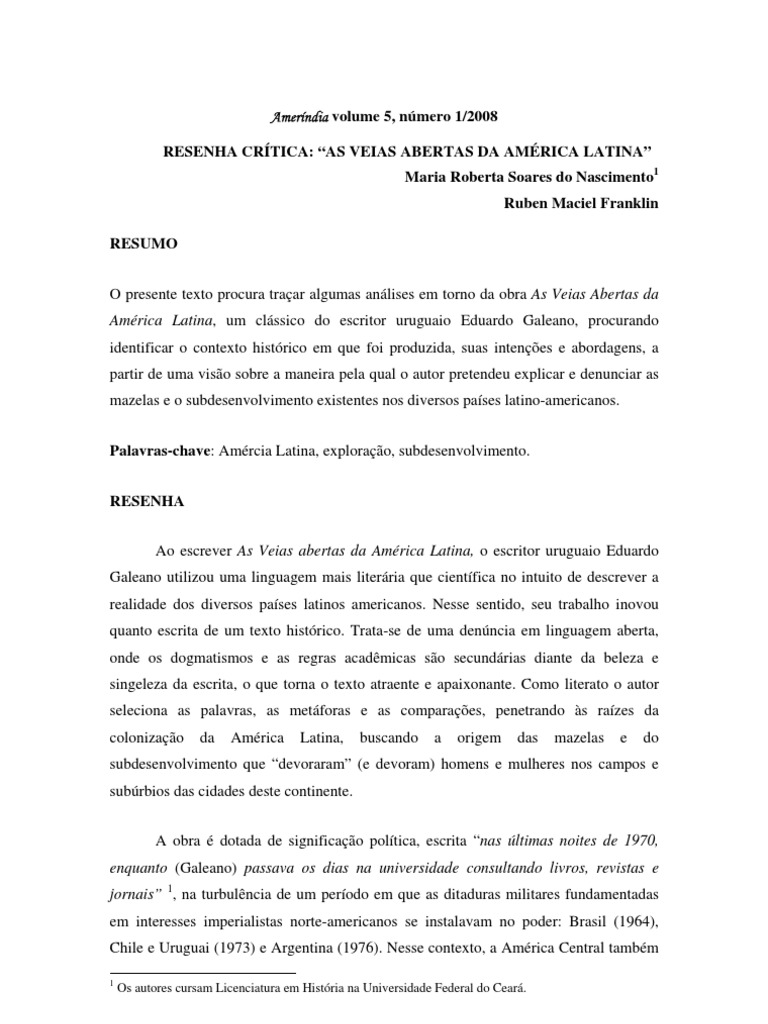 PDF) Resenha: América Latina x Estados Unidos: uma relação turbulenta