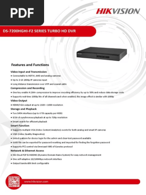 Dvr Hikvision 78 7216 Digital Video Recorder Video