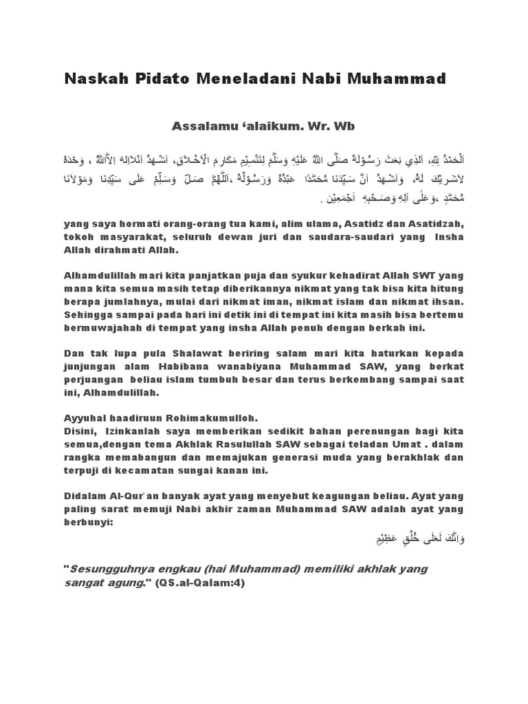 Ceramah Tentang Meneladani Akhlak Rasulullah