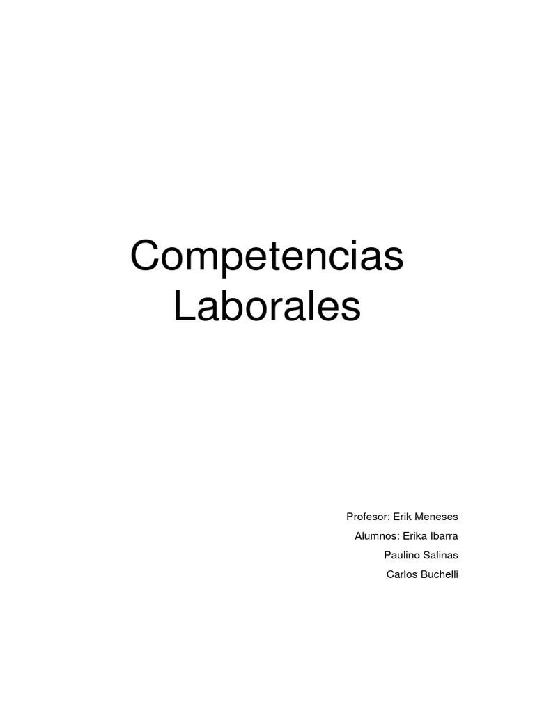 Competencias Laborales: Definición y Tipos | PDF | Gestión de recursos ...