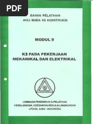 Modul 09 K3 Pada Pekerjaan Mekanikal Dan Elektrikal Pdf