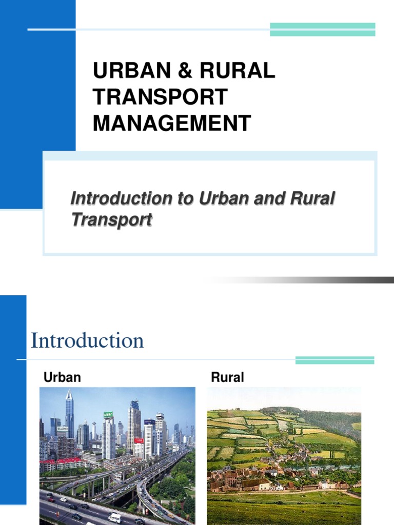 Urban and Rural Transport Overview | PDF | Rural Area | Urban Area