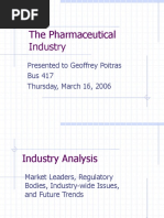 The Pharmaceutical Industry: Presented To Geoffrey Poitras Bus 417 Thursday, March 16, 2006