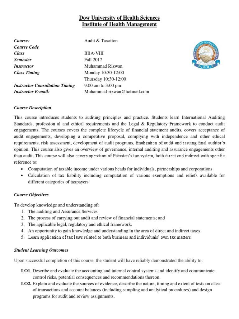 Auditing theory course syllabus picture