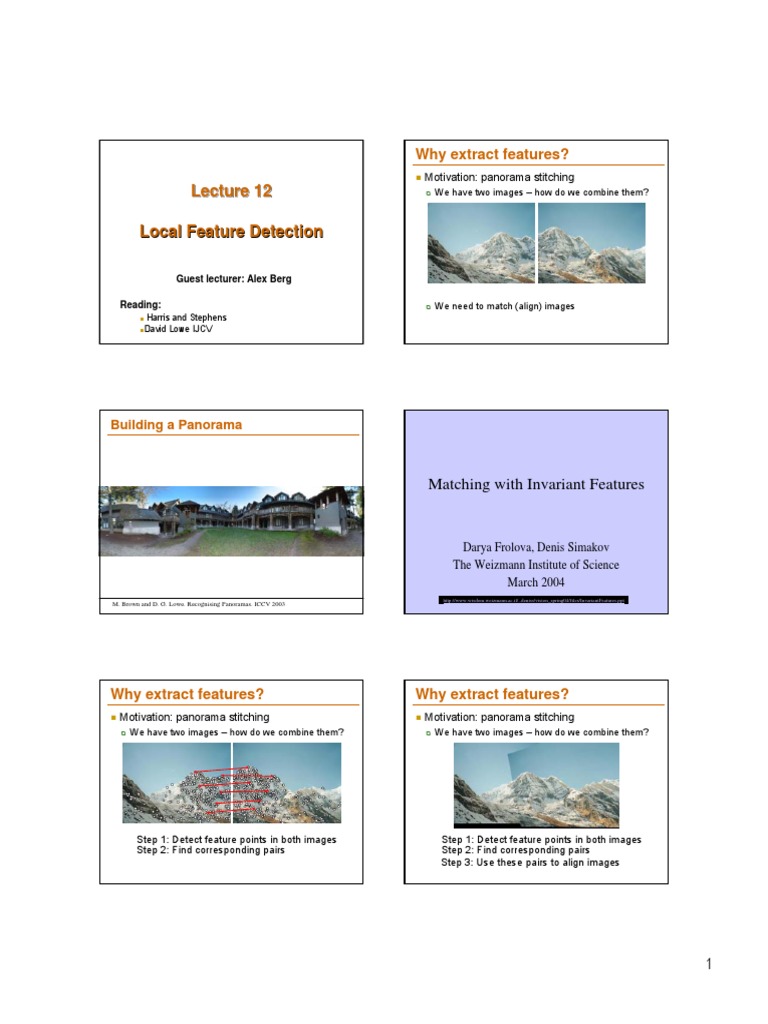 Local Feature Detection Techniques | PDF | Computer Vision ...