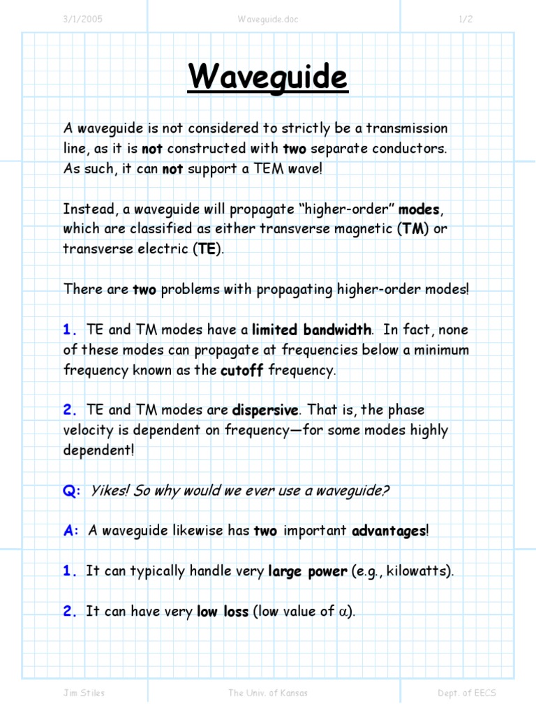 Understanding Waveguide Propagation | PDF | Science & Mathematics ...