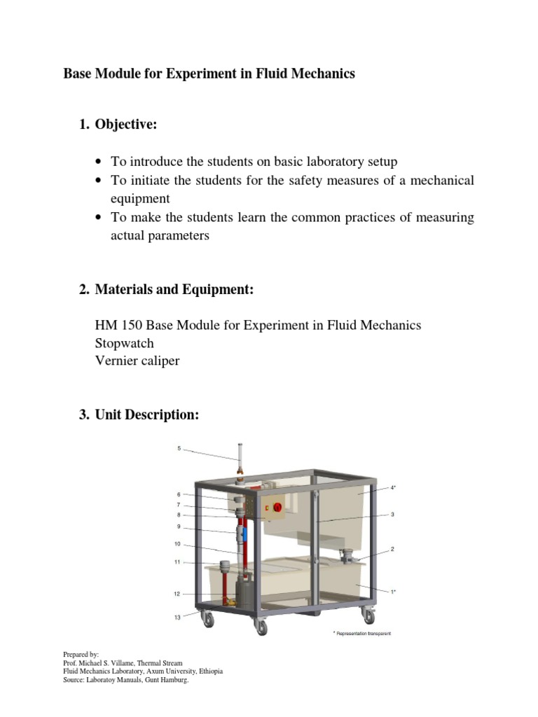Fluid Mechanics Experiment Guide | PDF | Flow Measurement | Laboratories