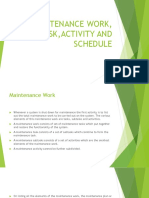 Maintenance Work, Task, Activity and Schedule