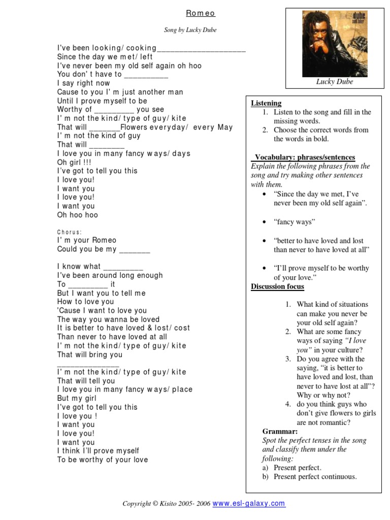 Romeo Lyrics | PDF | Linguistics