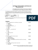 Upper Intermediate and Advanced Placement Test