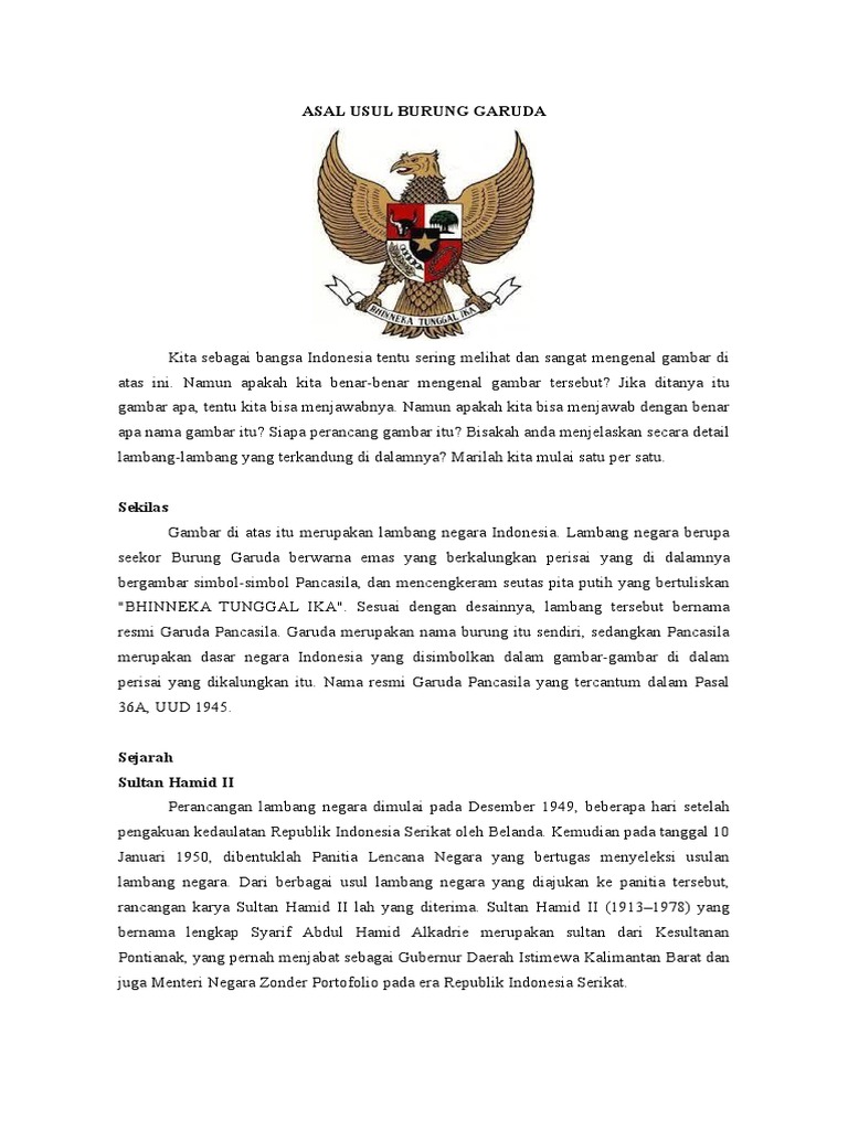 Asal Usul Burung Garuda